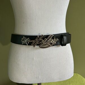 Like New Harley Davidson Women’s Black Leather “Harley” Logo Buckle Belt